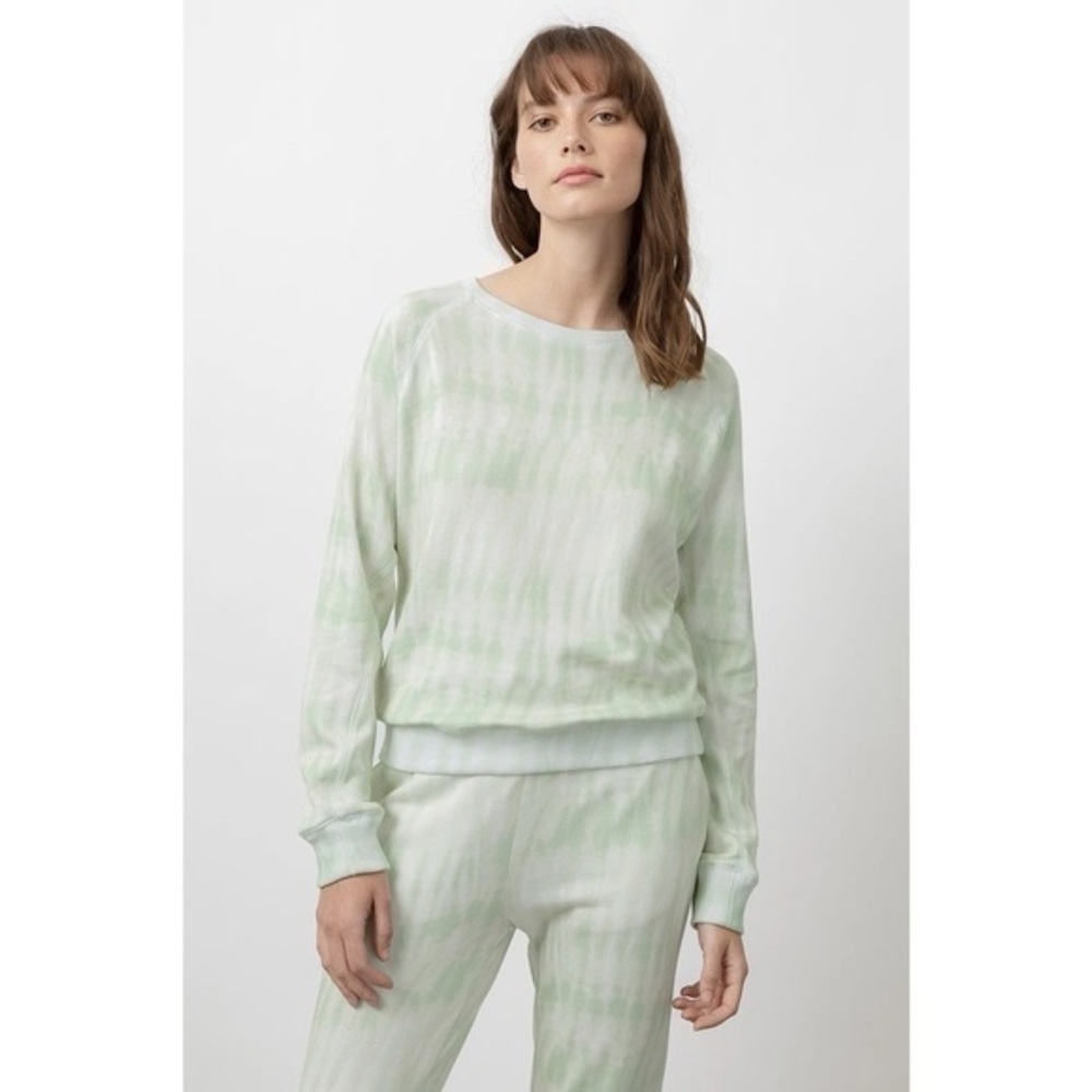 Rails Theo Mint Green White Tie Dip Dye Sweatshirt